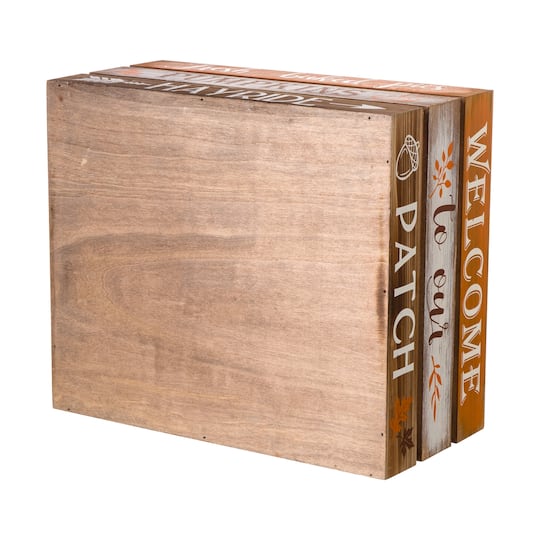 Glitzhome® Wooden Pumpkin Crate Set